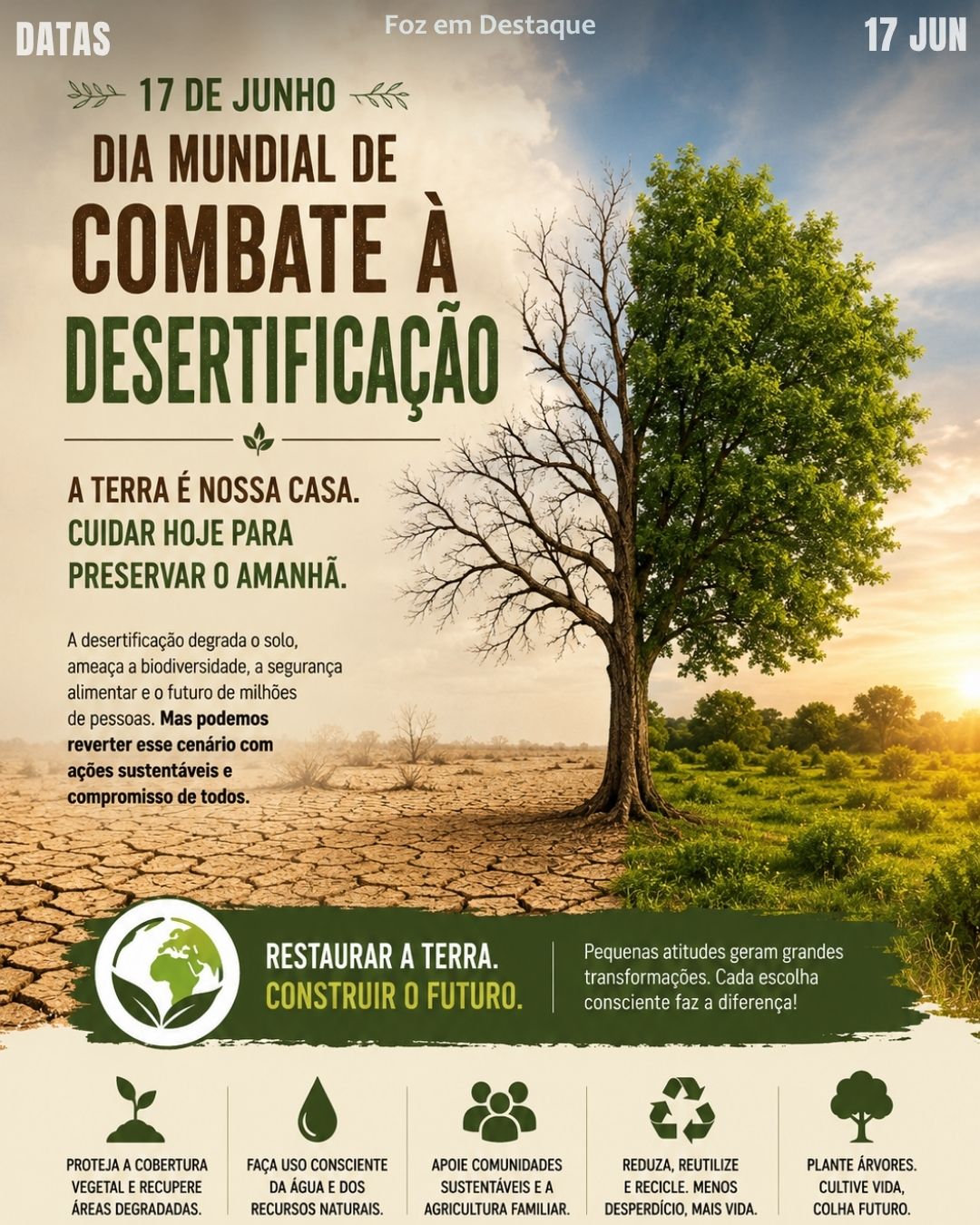 DATAS COMEMORATIVAS FOZEMDESTAQUE 17/06/2026 