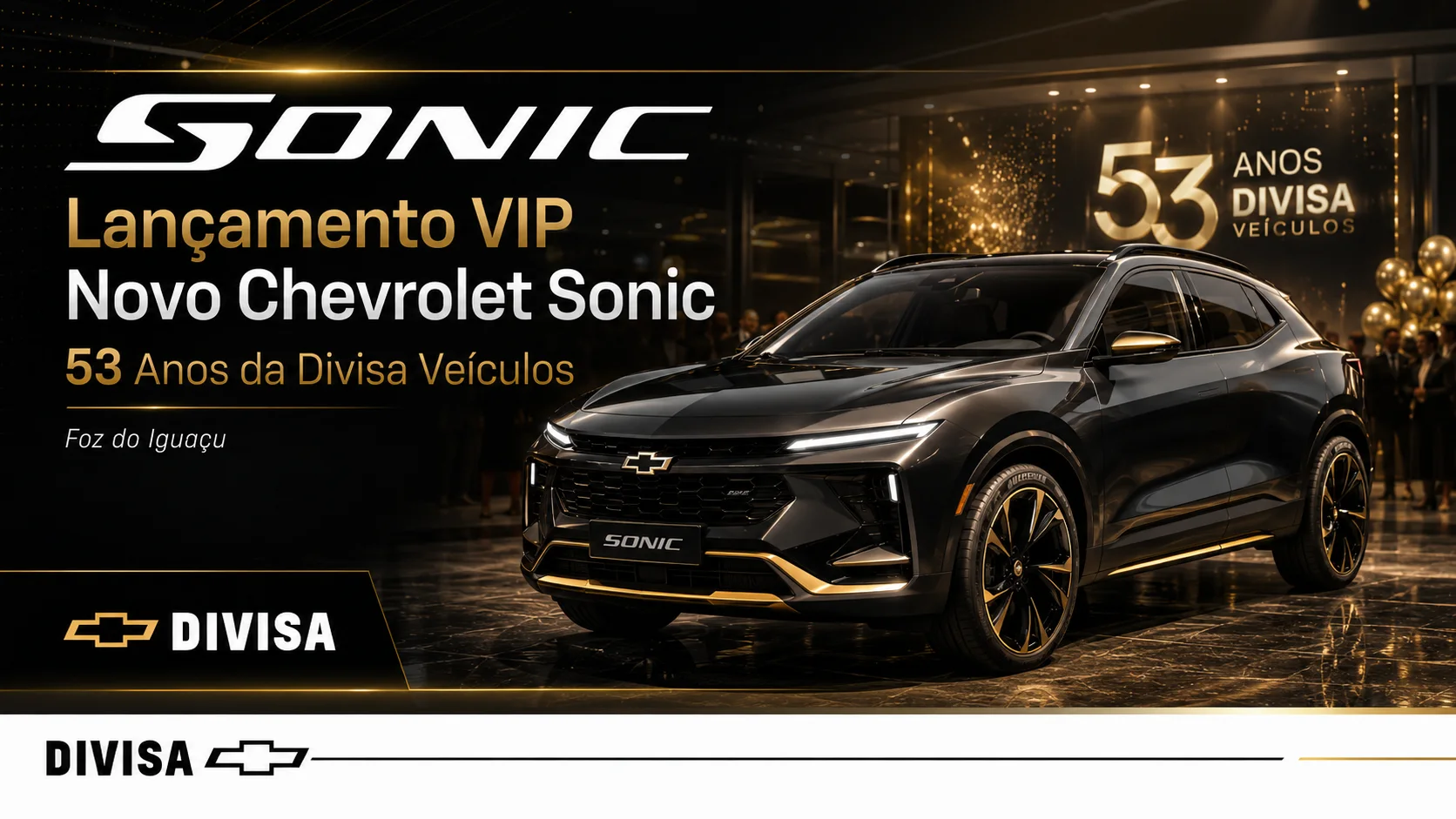 53 anos da Divisa Veículos com o lançamento do novo SUV Coupé Chevrolet Sonic