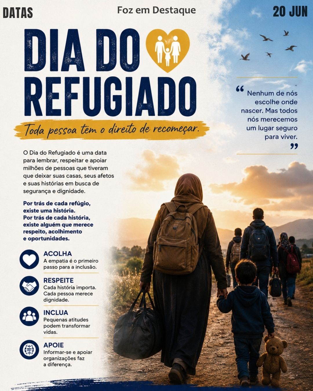 5 DATAS COMEMORATIVAS FOZEMDESTAQUE 20/06/2026