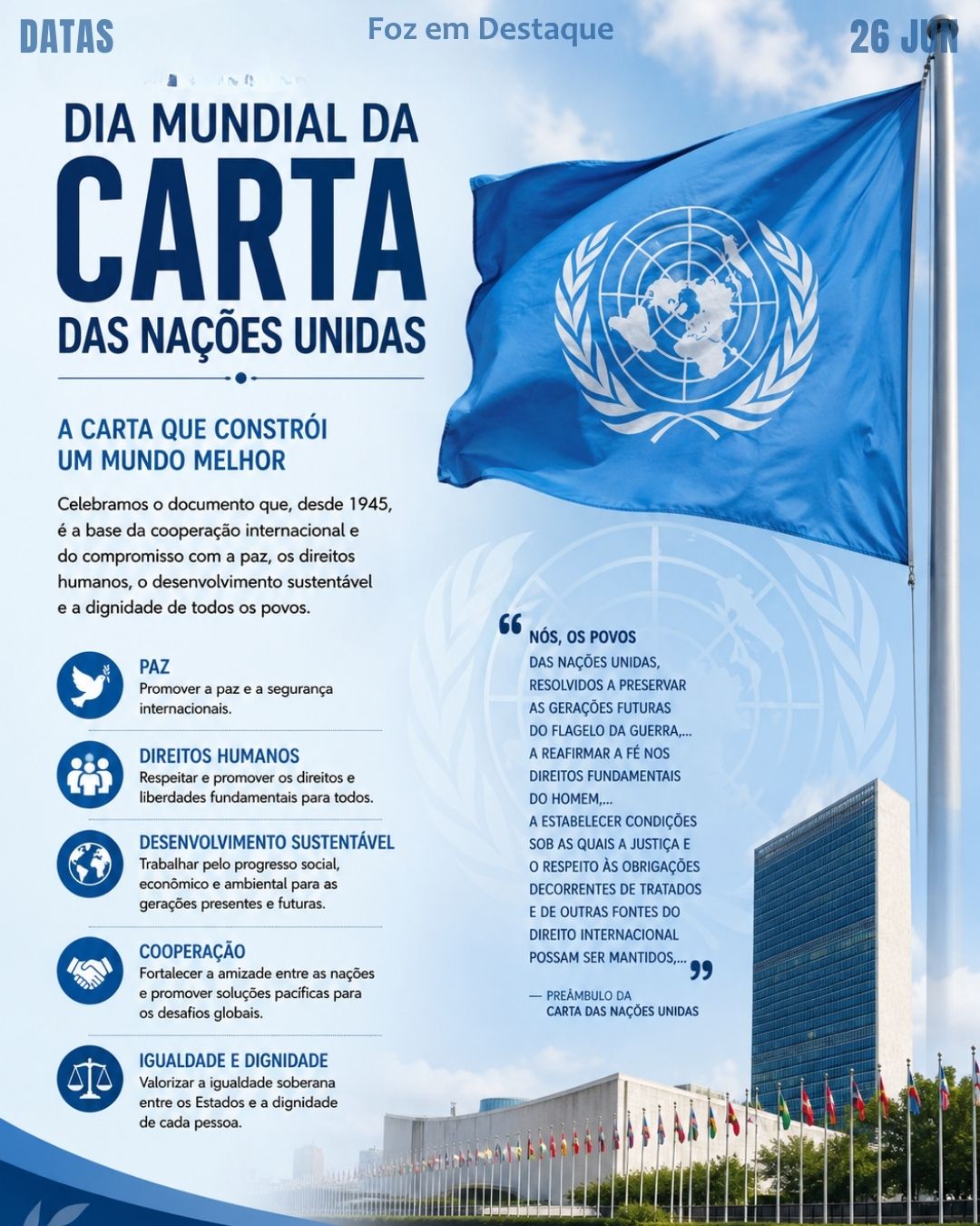 DATAS COMEMORATIVAS FOZEMDESTAQUE 26/06/2026