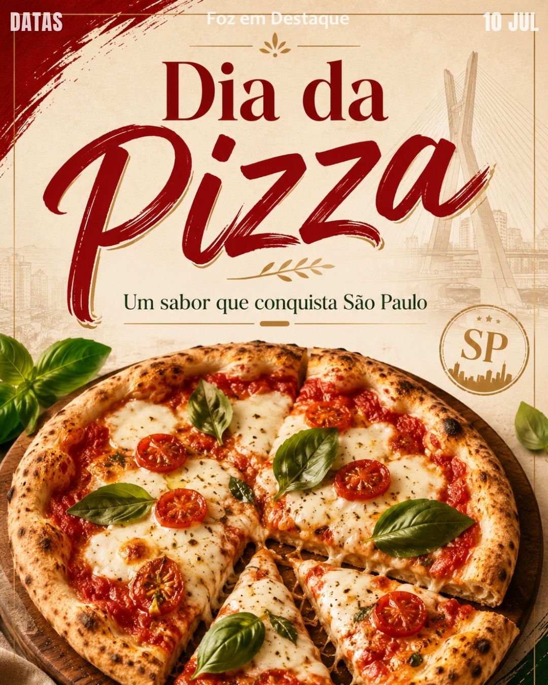 9 DATAS COMEMORATIVAS FOZEMDESTAQUE 10/07/2026