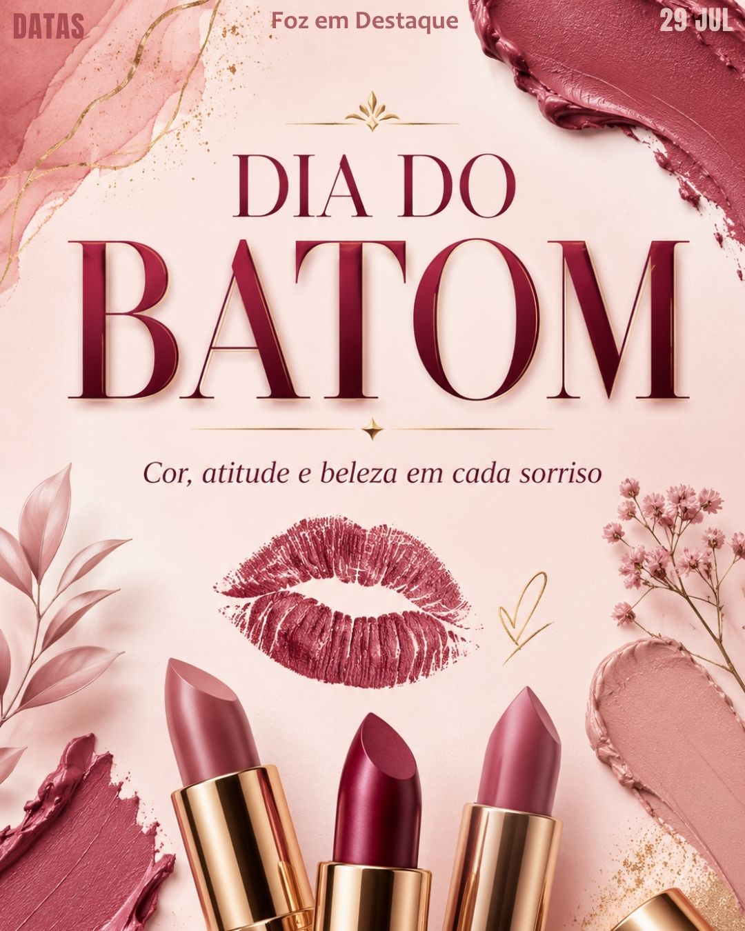 DATAS COMEMORATIVAS FOZEMDESTAQUE 29/07/2026