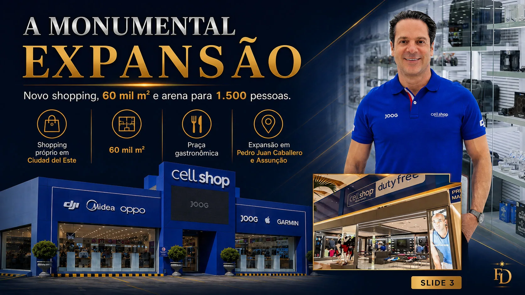 Jorbel Griebeler CEO Cellshop 🏗️ Expansão Monumental: O novo shopping da Cellshop e a produção de marcas exclusivas dominando a região.