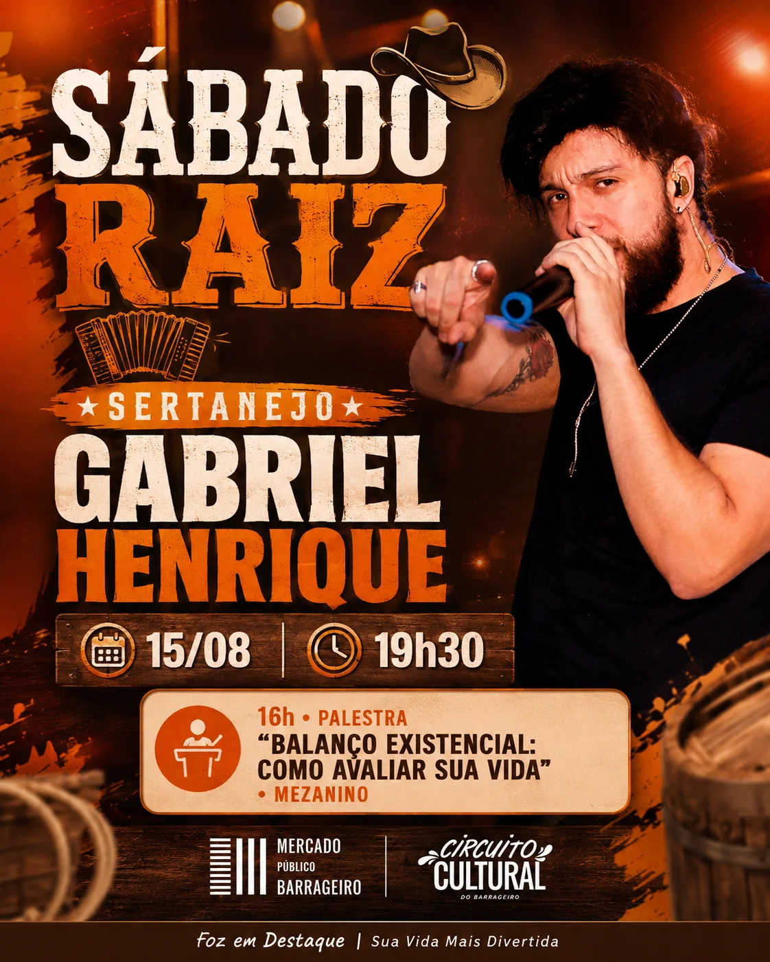 Sábado Raiz recebe Gabriel Henrique