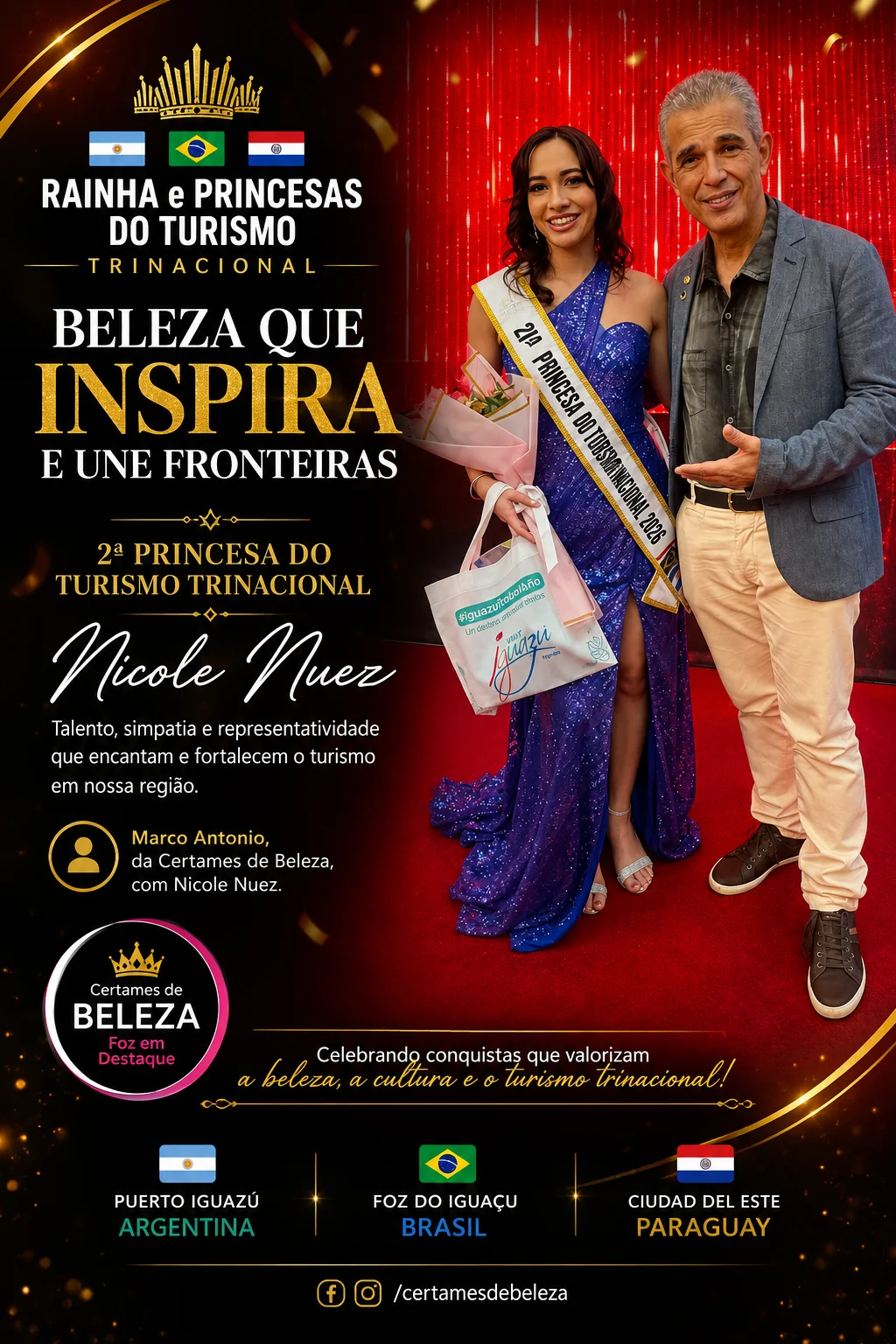 Reina del Turismo Trinacional Nicole Nuez, por Foz do Iguaçu