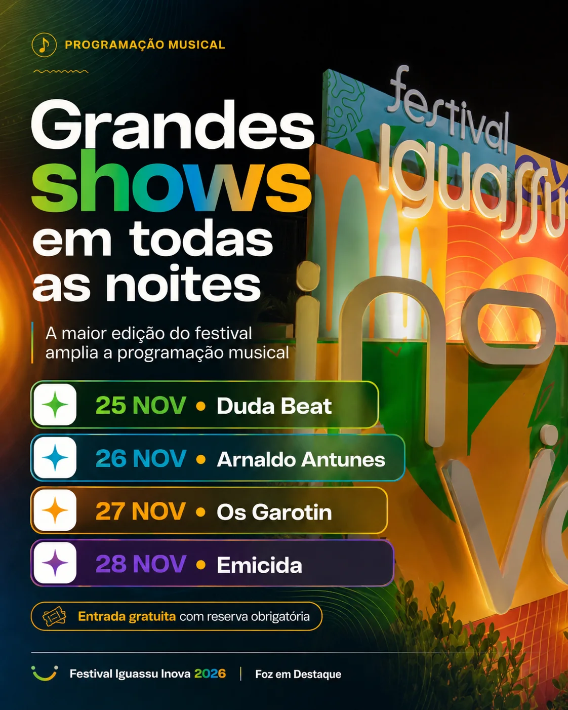 07 A grande novidade desta temporada é a ampliação da grade musical,