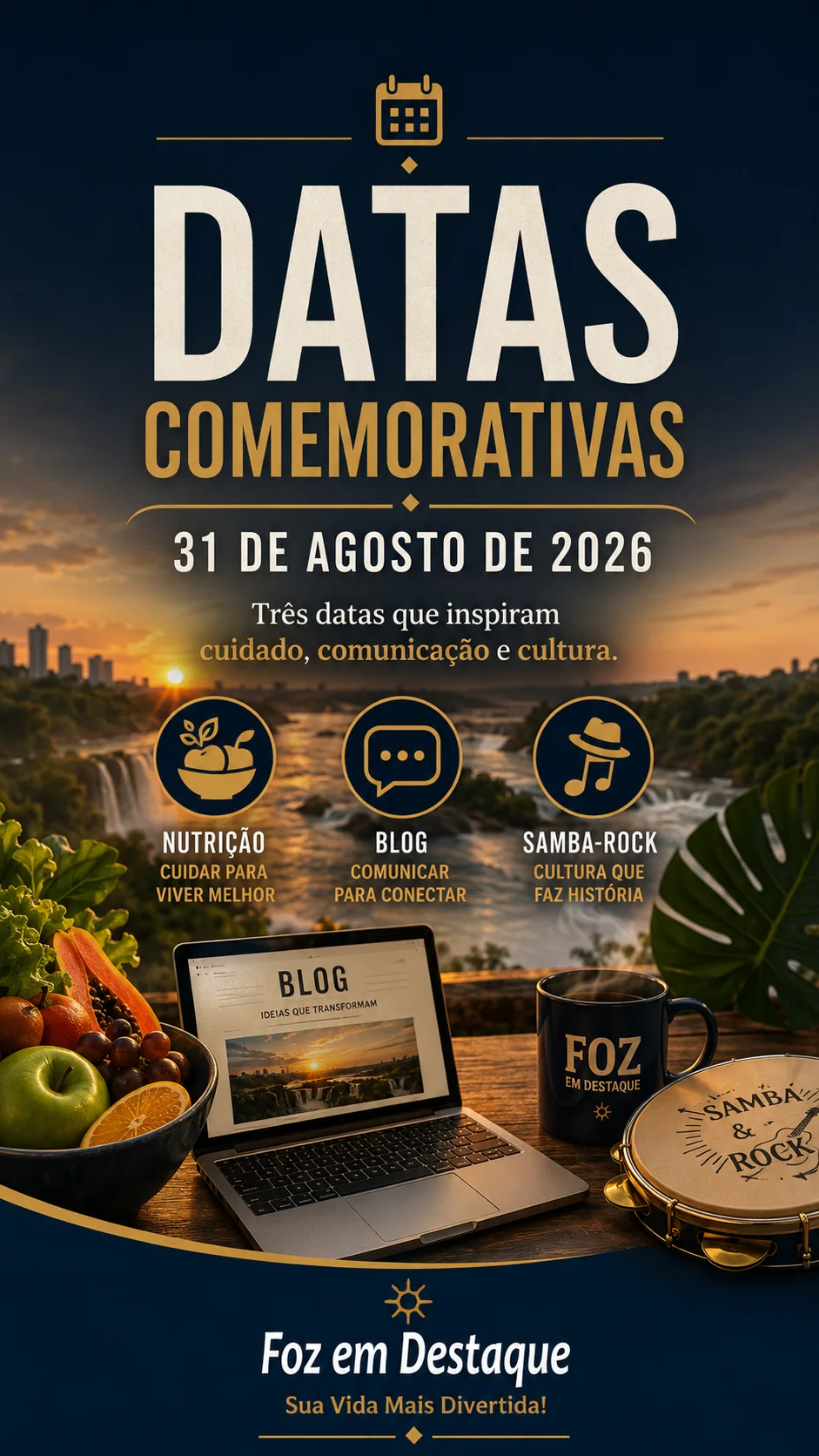 Datas de 31 de agosto com Nutrição, blogs e samba-rock.