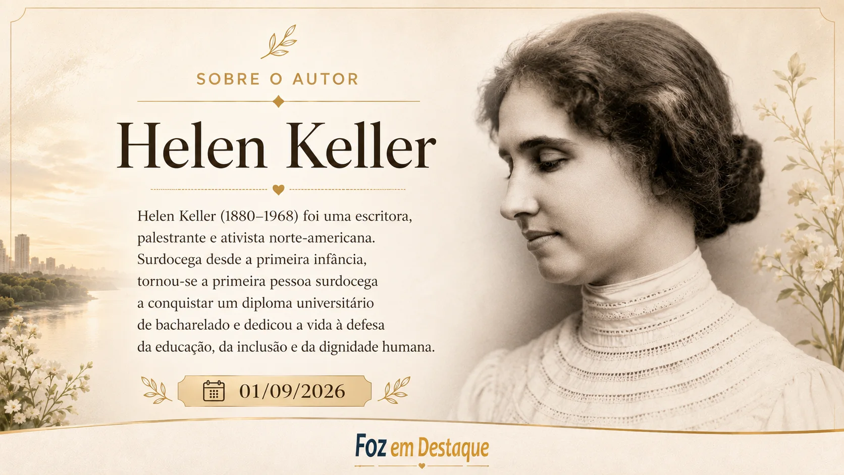 Reflexao Diaria  Pensamento Helen Keller 01 09 2026