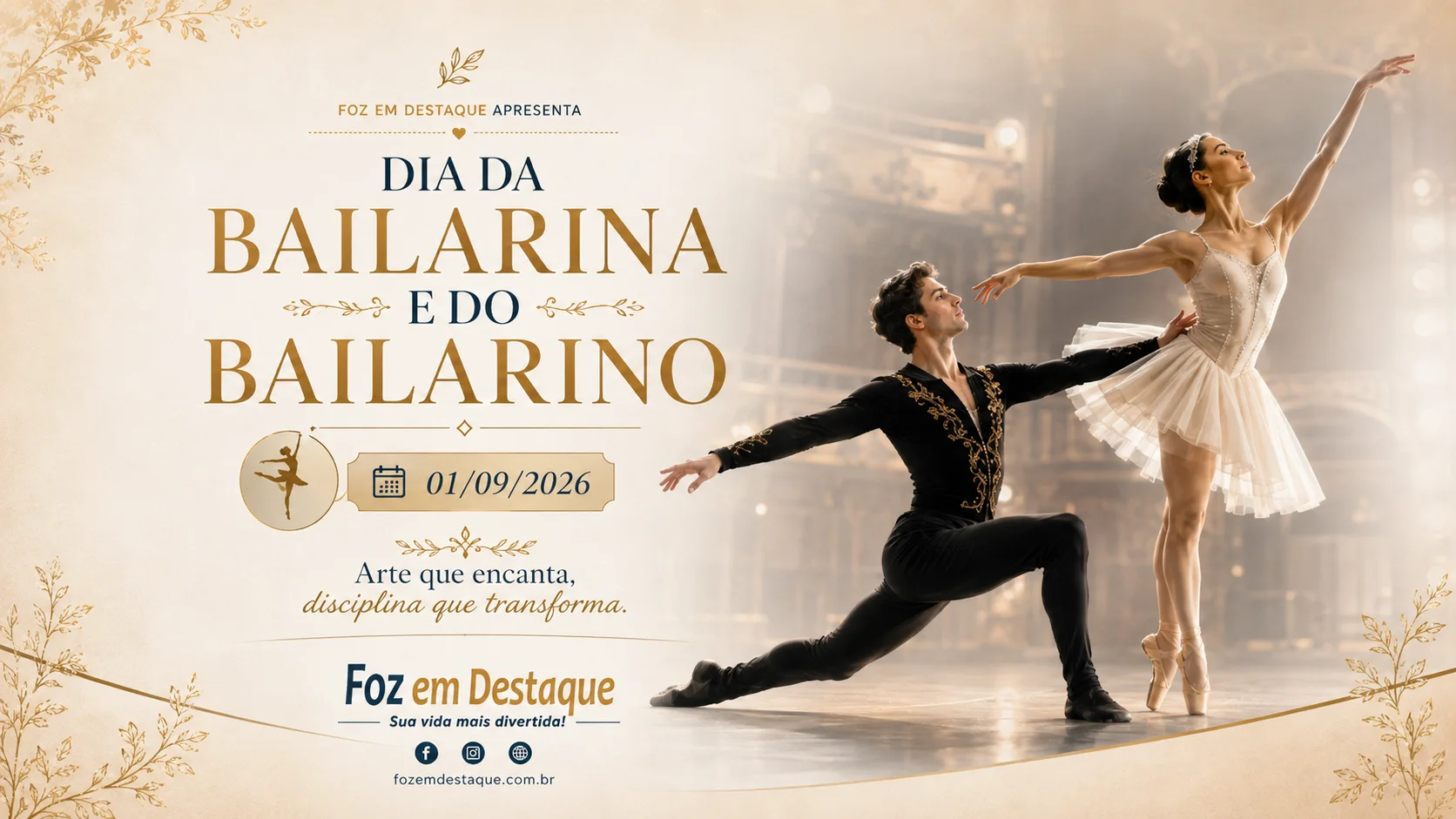 datas comemorativas de 1º de setembro Dia da Bailarina e do Bailarino