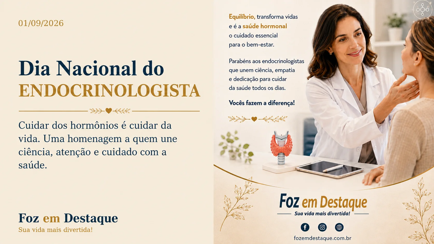 datas comemorativas de 1º de setembro Dia Nacional do Endocrinologista