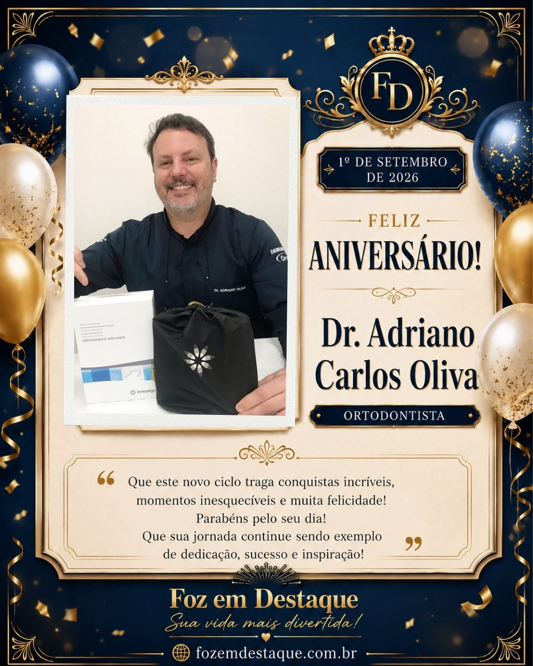 aniversários de 1º de setembro Dr. Adriano Carlos Oliva Odontólogo | Ortodontia