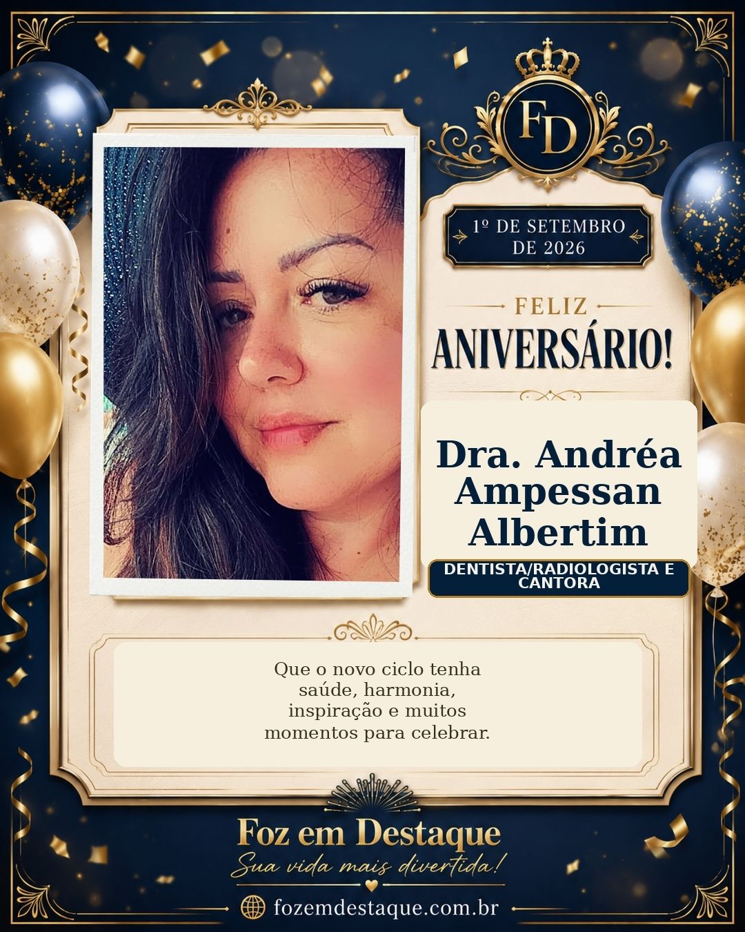 7 Dra. Andréa Ampessan Albertim Dentista/Radiologista e Cantora