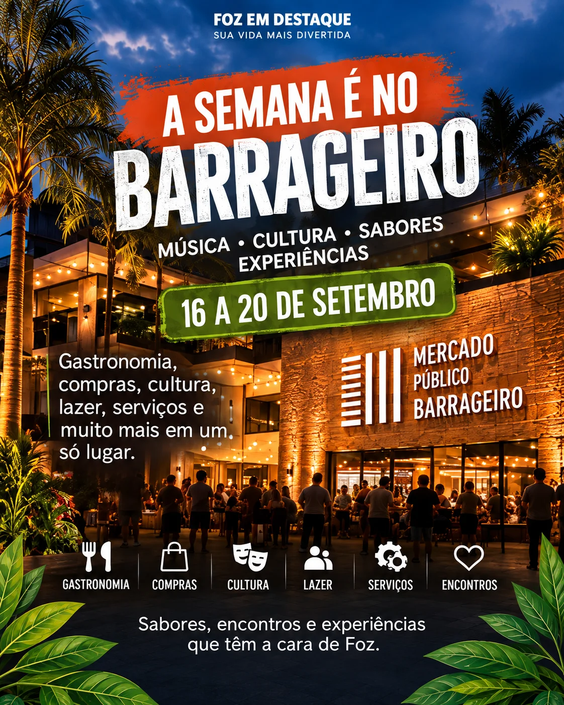 programação Mercado Público Barrageiro- De 16 a 20 de setembro