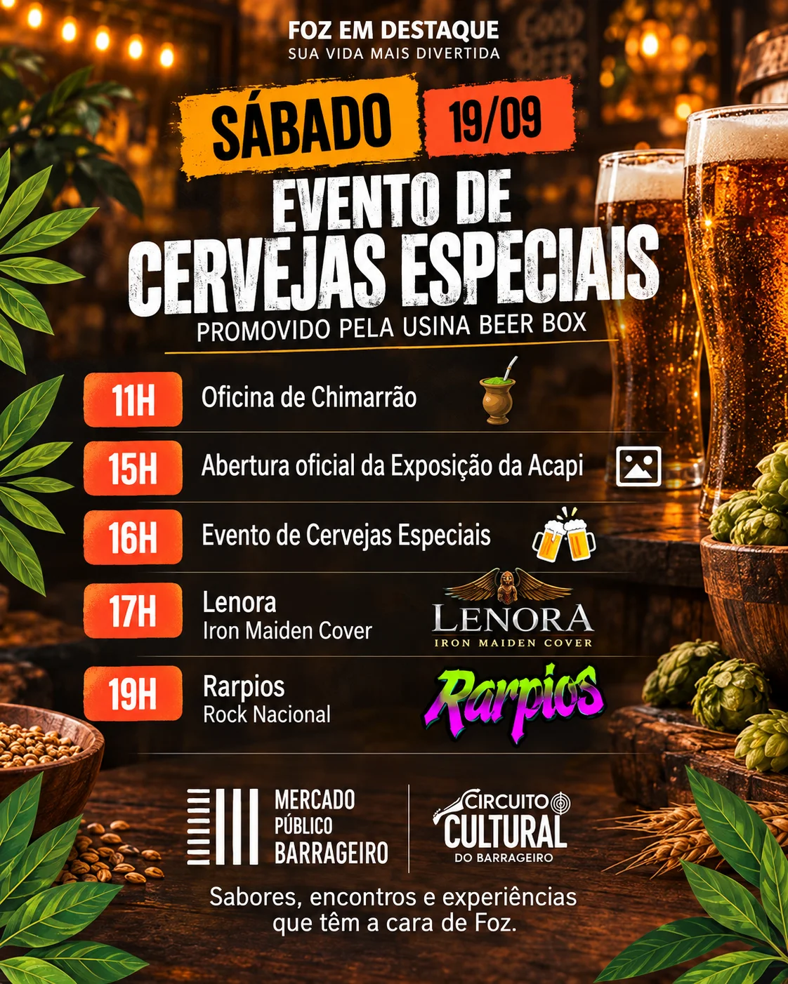 Imagem do Codex 19 de set. de 2026, 22 27 39 5 Sábado reúne chimarrão, exposição, cervejas especiais e rock