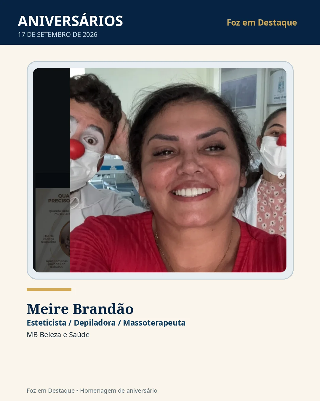 aniversários 17 de setembro Meire Brandão