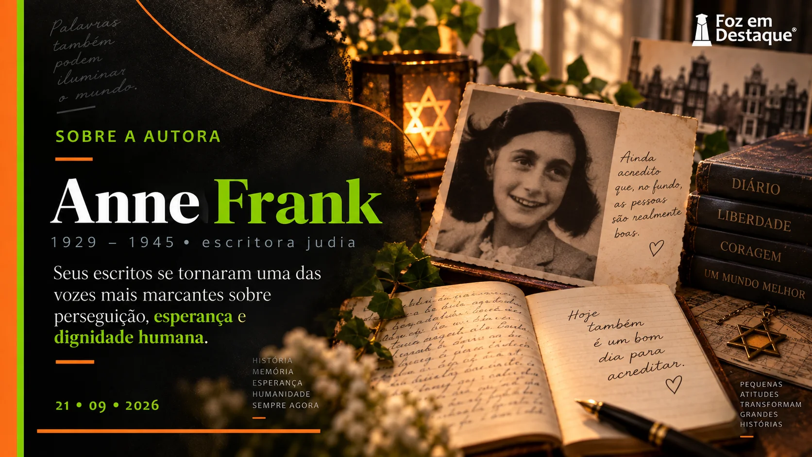 reflexão Anne Frank Annelies Marie Frank nasceu em Frankfurt, na Alemanha