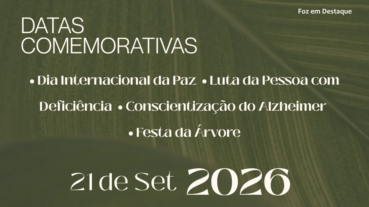 Marcos de 21 de setembro Imagem ilustrativa sobre as datas comemorativas de 21 de setembro: paz, inclusão, conscientização da saúde e meio ambiente.
