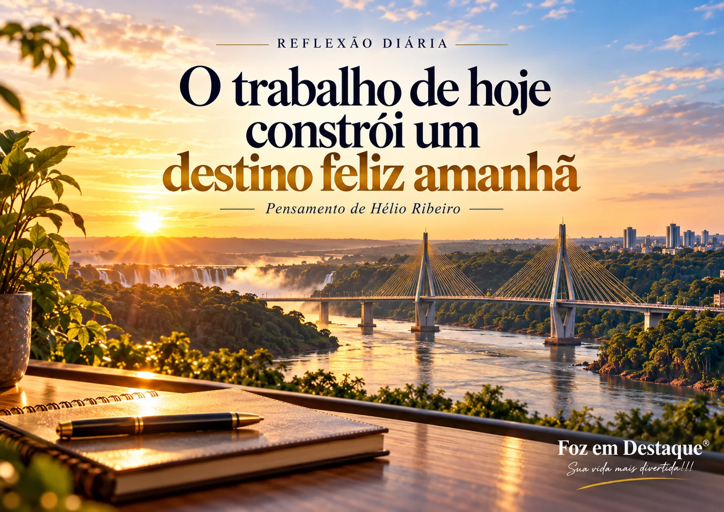 A Semente do Amanhã — Reflexão Diária 27/09/2026 Fotografia horizontal com luz suave da manhã sobre a vegetação nativa da Tríplice Fronteira, simbolizando a dedicação diária e o futuro radiante.