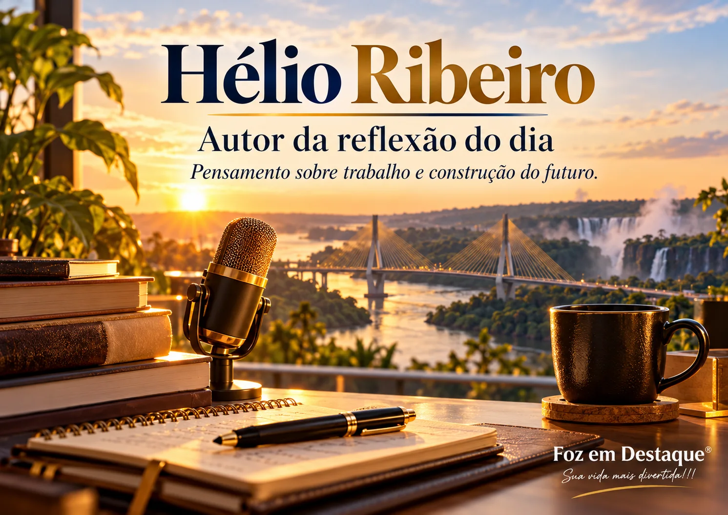 “O trabalho que executa hoje será a base para um destino feliz amanhã.” — Hélio Ribeiro reflexao diaria trabalho e destino