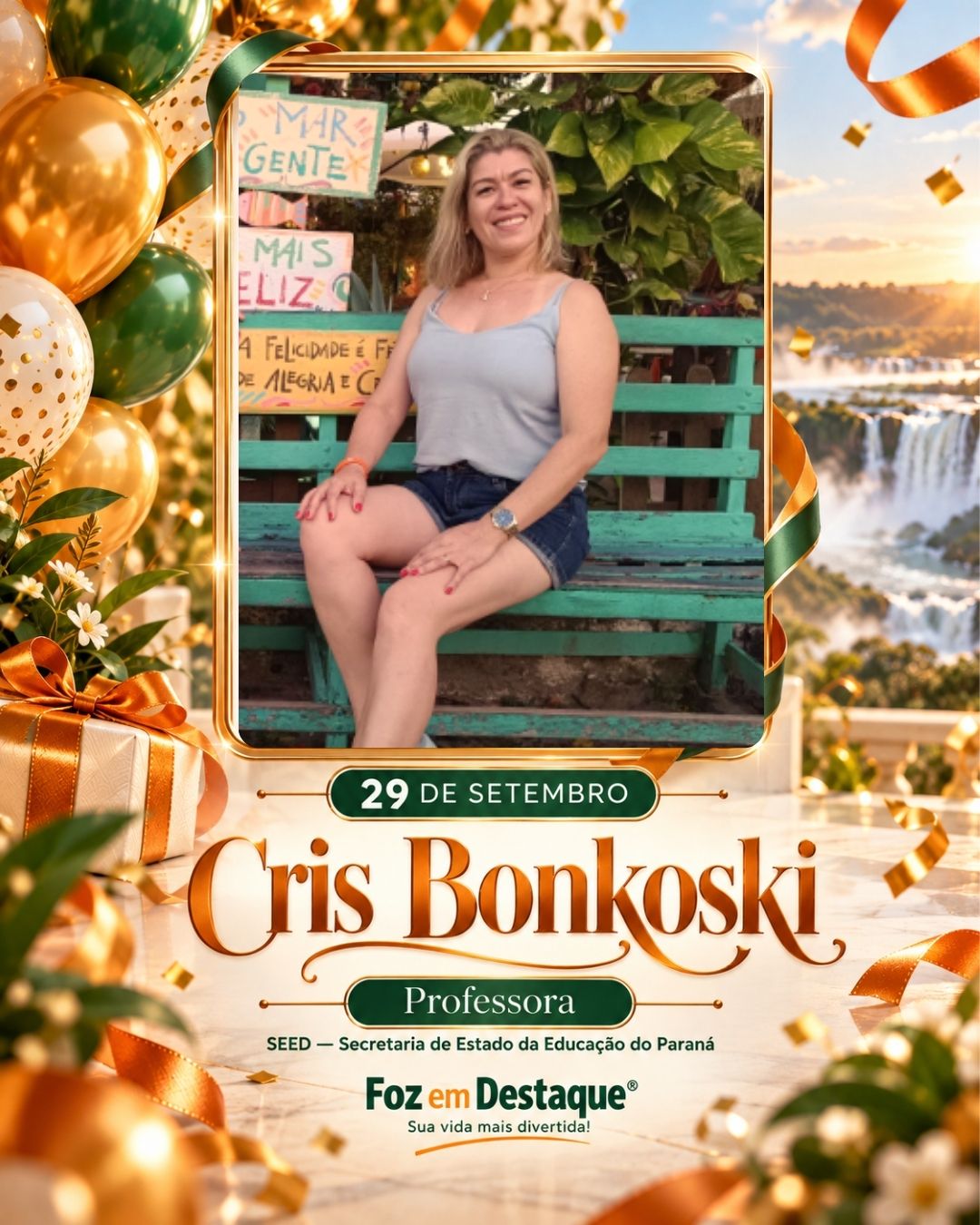 Aniversariantes de 29 de Setembro Cris Bonkoski