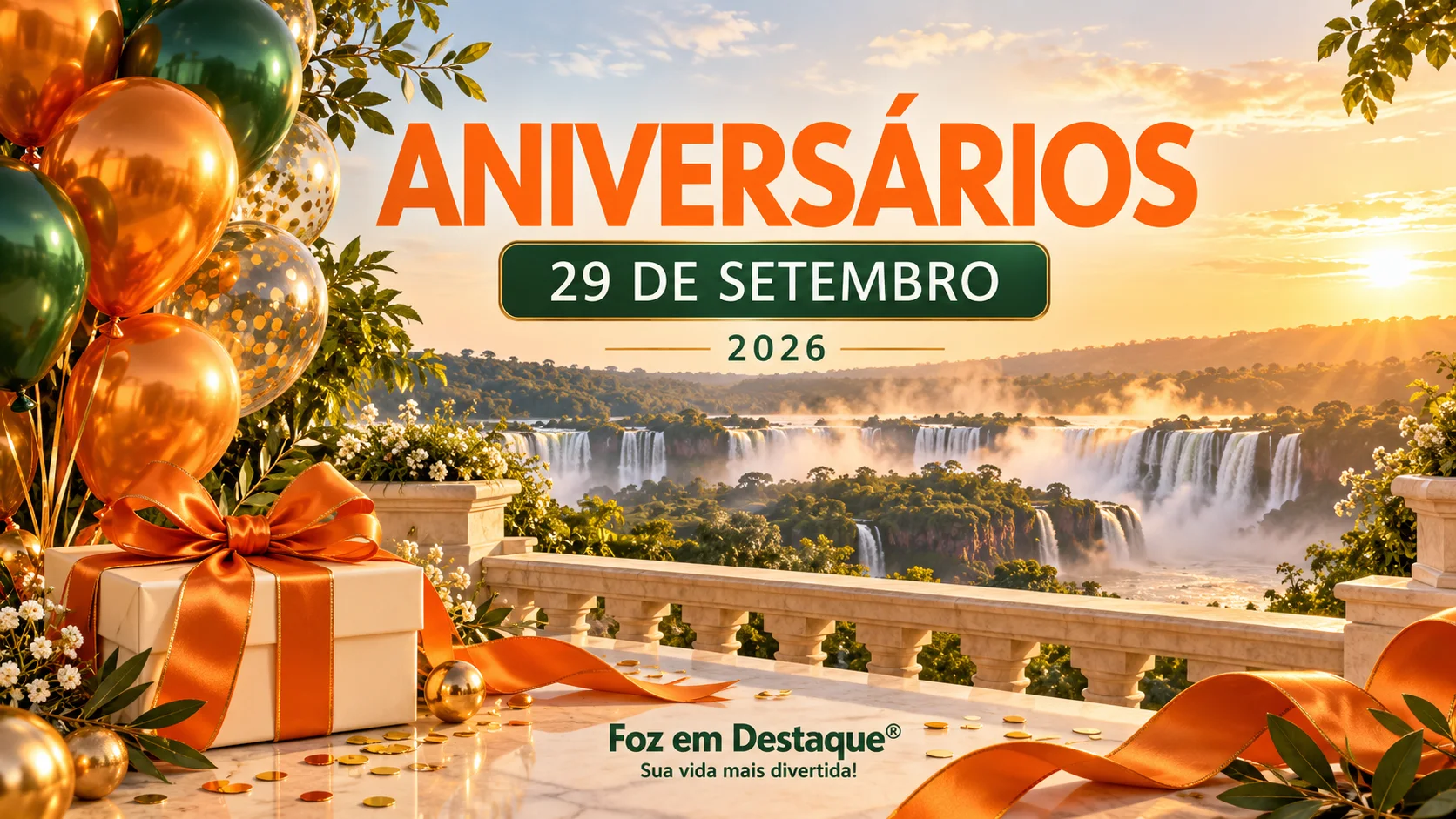 Celebração aos aniversariantes de 29 de Setembro Homenagem aos aniversariantes de 29 de setembro no portal Foz em Destaque