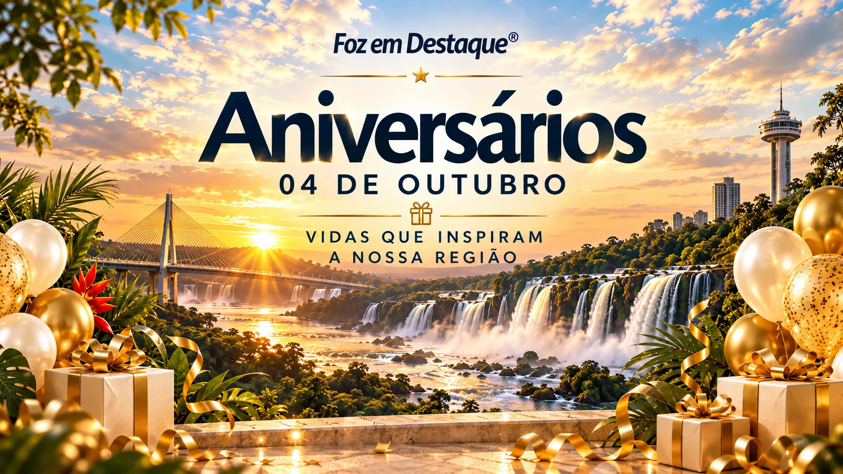Talentos, Lideranças e Estilo — Aniversariantes 04/10/2026 Homenagem aos aniversariantes do dia 04 de outubro na Região Trinacional.