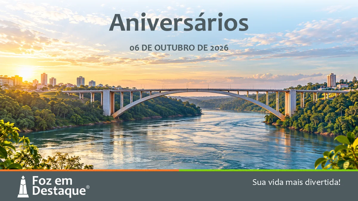 Imagem comemorativa da coluna Aniversários do portal Foz em Destaque® destacando os homenageados de Foz do Iguaçu. Imagem comemorativa da coluna Aniversários do portal Foz em Destaque® destacando os homenageados de Foz do Iguaçu.