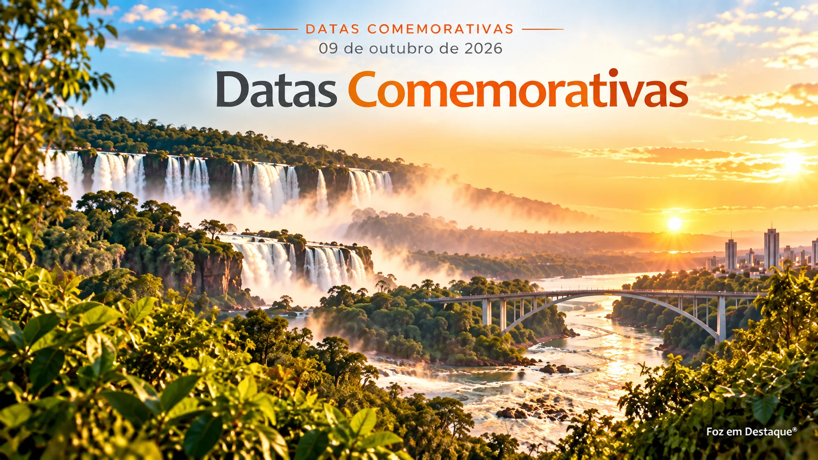 datas-comemorativas-9-de-outubro-foz-em-destaque Arte gráfica do portal Foz em Destaque destacando as celebrações do Dia Mundial dos Correios, Atletismo, Profissional do Consórcio, Açougueiro e Dia Mundial do Ovo.