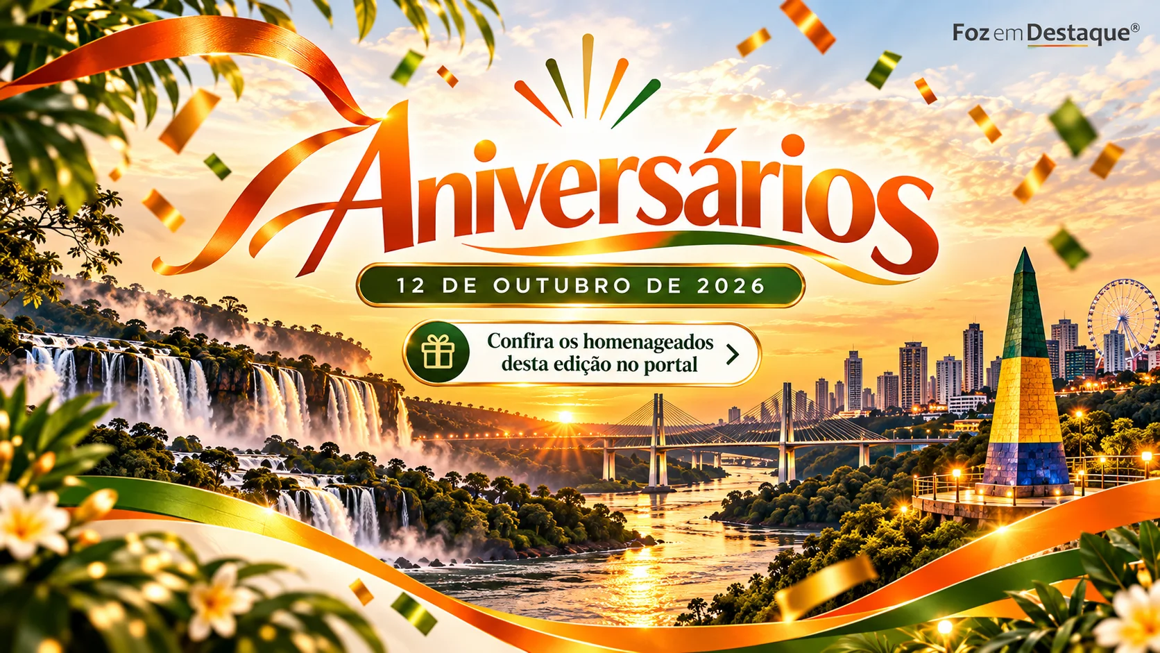 Talentos e Lideranças — Aniversariantes 12/10/2026 Homenagem aos aniversariantes do dia 12 de outubro na Região Trinacional.