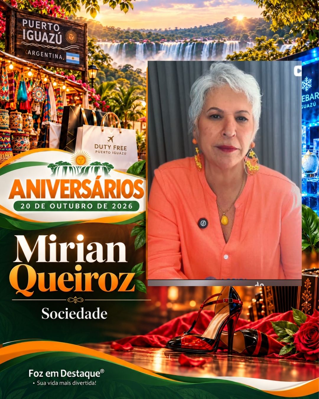 Aniversariantes 20 de outubro Região Trinacional Mirian Queiroz