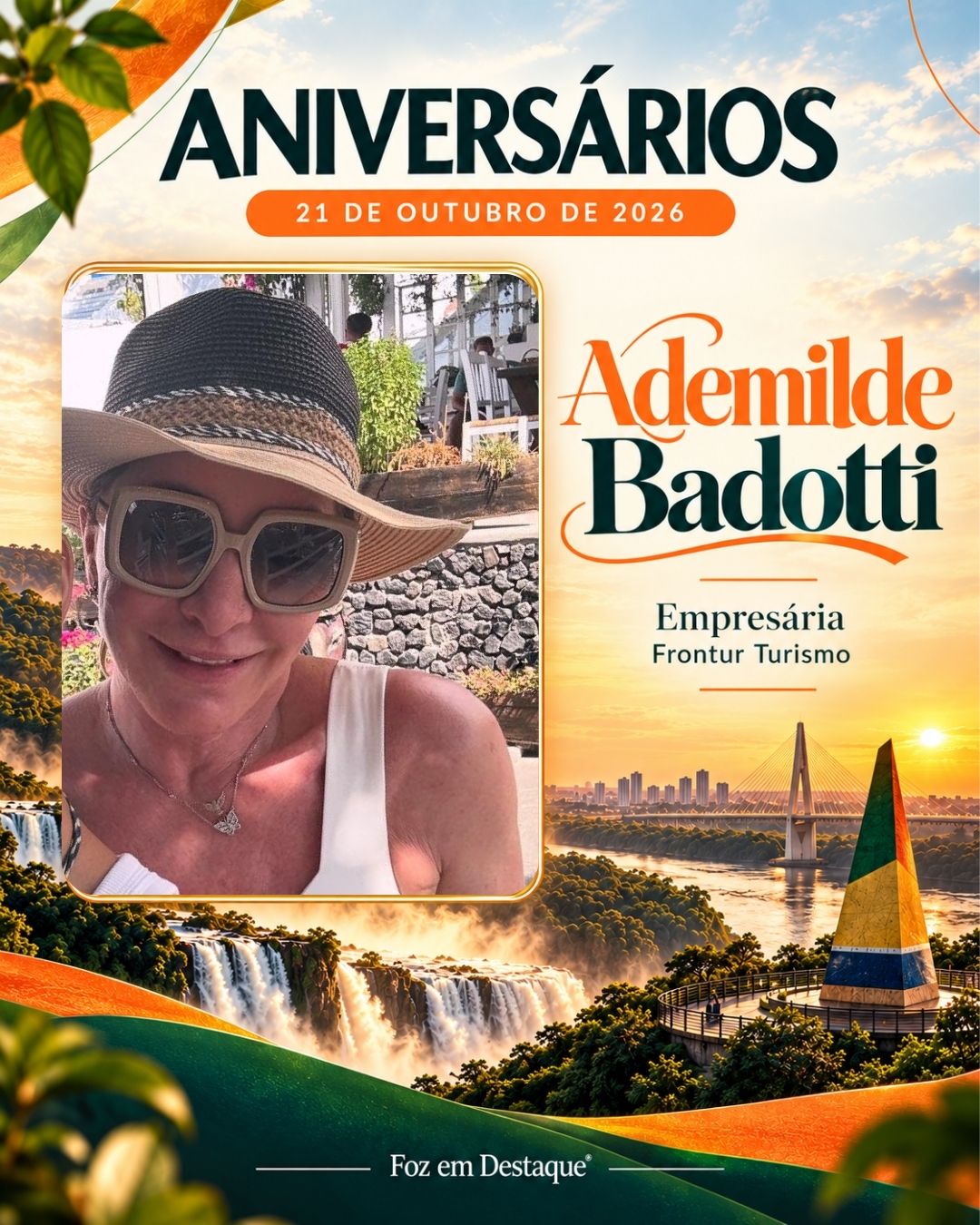 Aniversariantes 21 de outubro Região Trinacional Ademilde Badotti