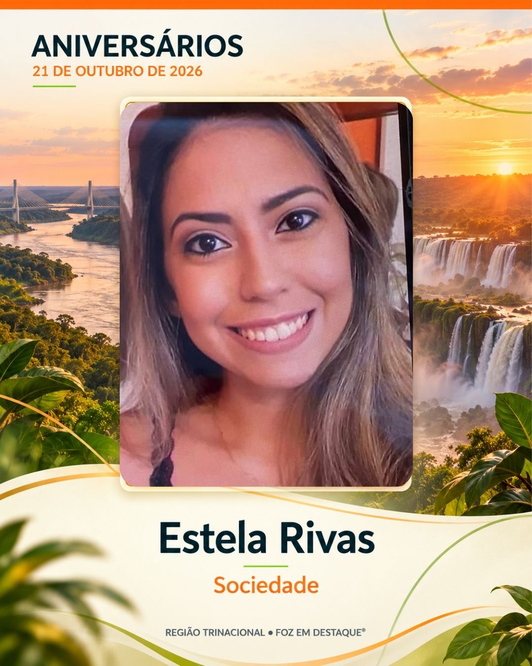 Aniversariantes 21 de outubro Região Trinacional Estela Rivas