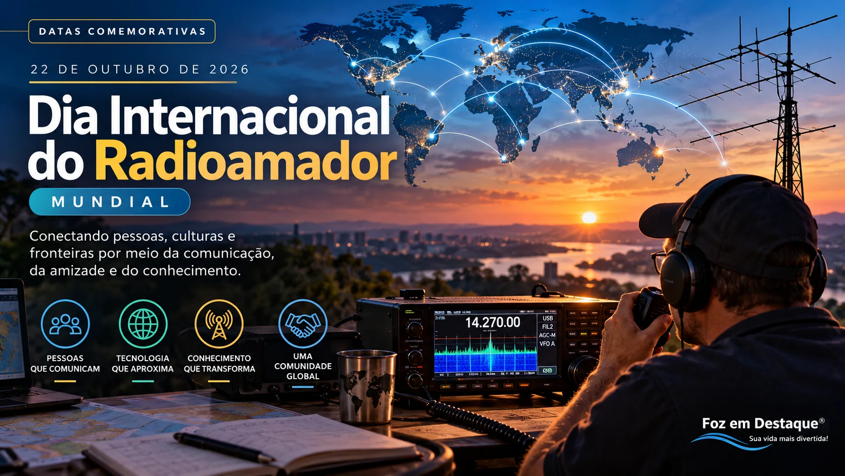 datas comemorativas 22 outubro Dia Internacional do Radioamador