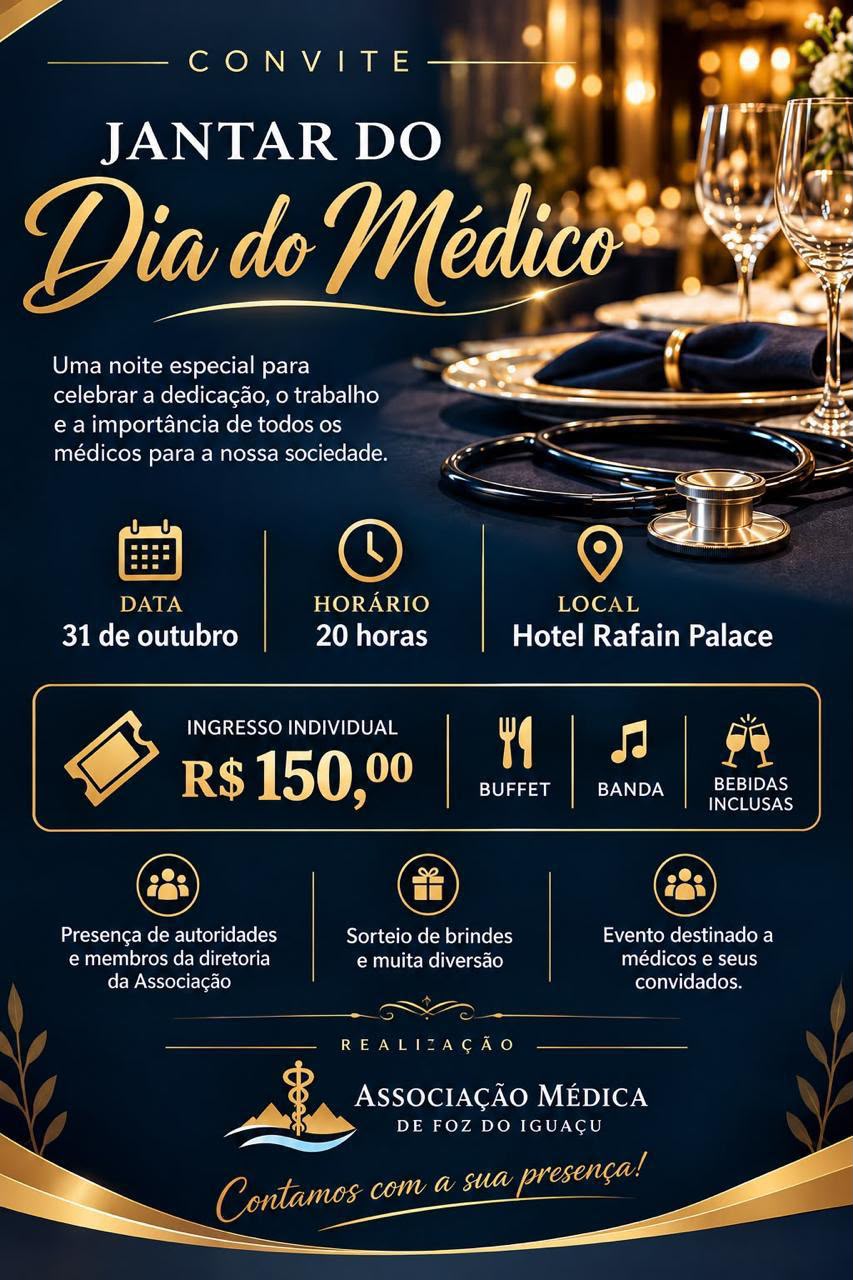 02 CARTAZ DO EVENTO DESTE ANO Jantar do Dia do Médico 2026