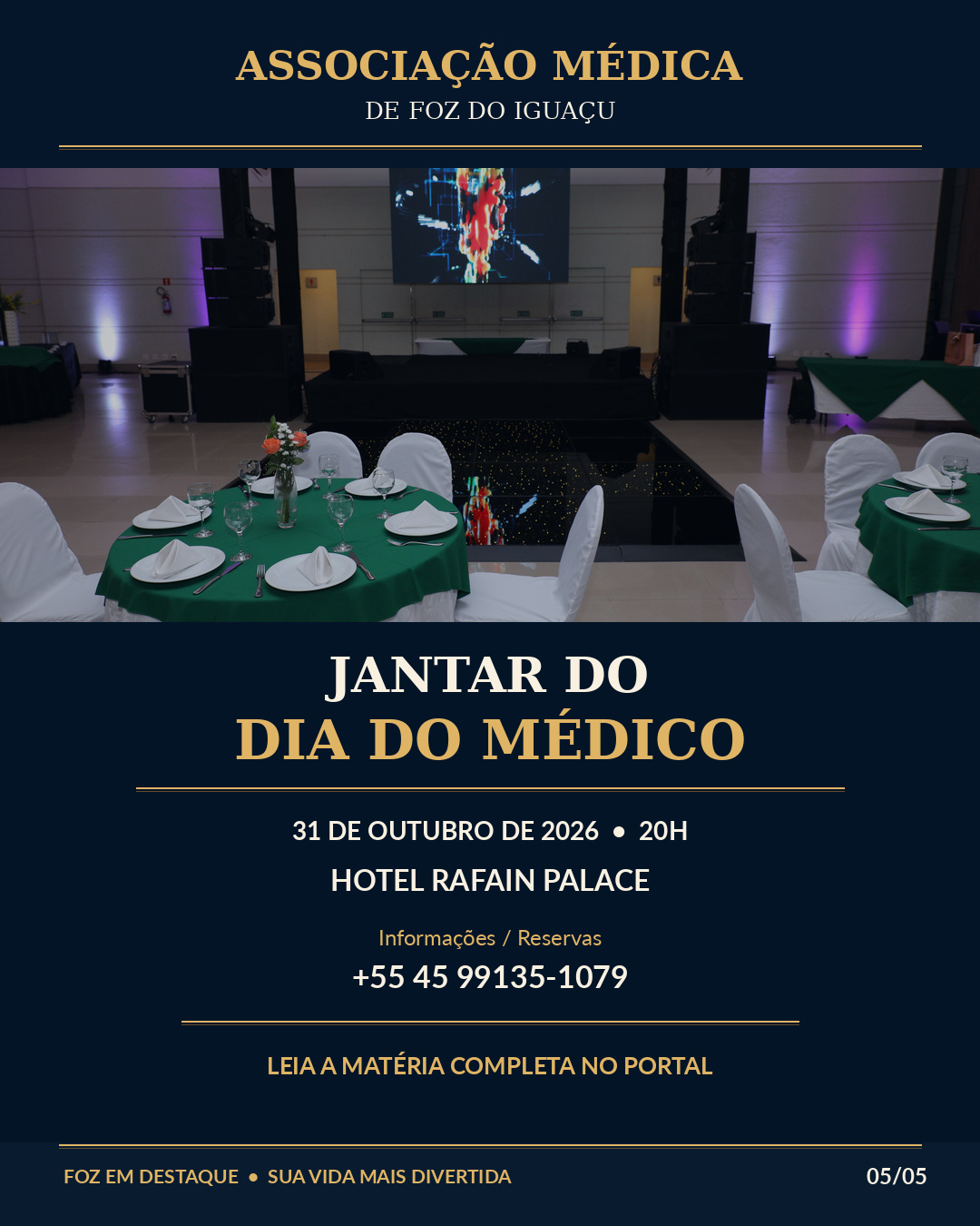 06 jantar dia medico 2026 foz em destaque 06 jantar dia medico 2026 foz em destaque