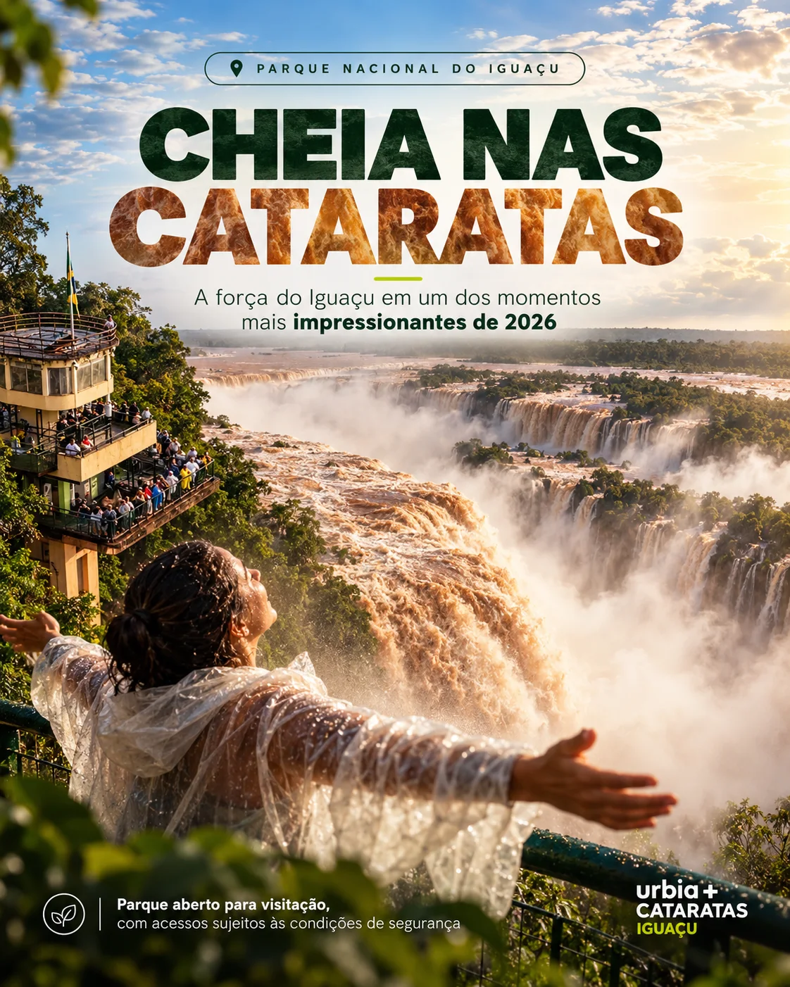 Cataratas do Iguaçu vazão elevada Parque Nacional permanece aberto à visitação